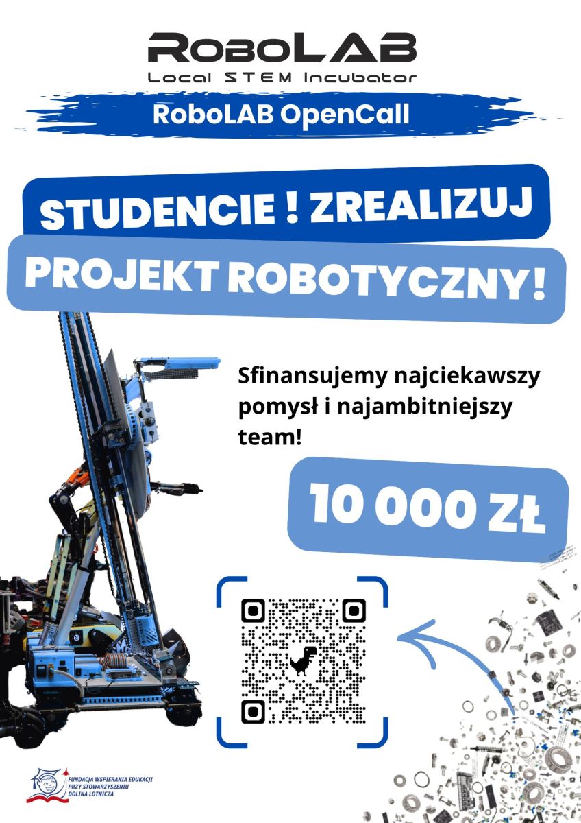 aktualność: Studiujesz na Podkarpaciu? Zrealizuj projekt robotyczny według własnego pomysłu w RoboLAB Local STEM Incubator!