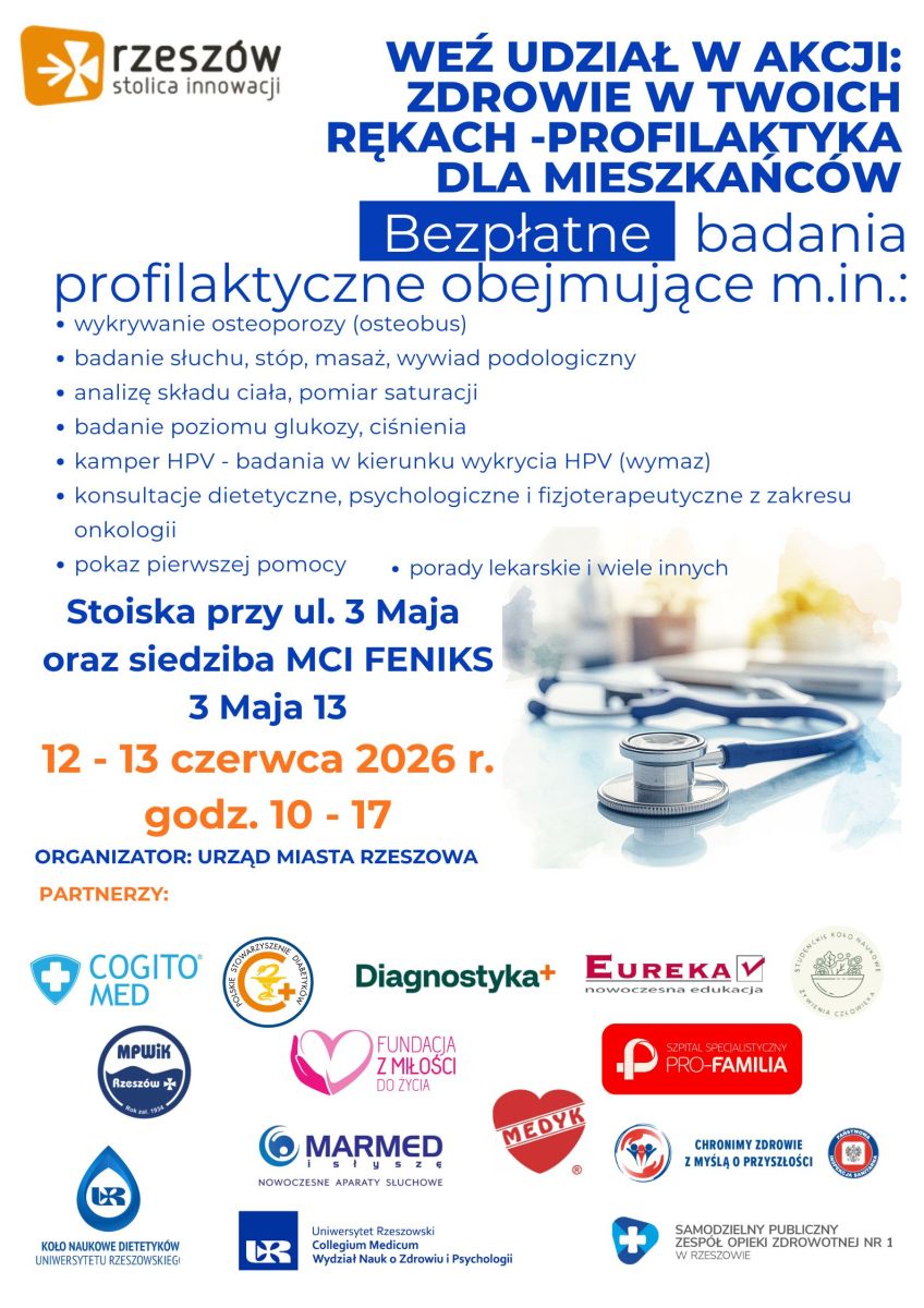 aktualność: Bezpłatne badania dla mieszkańców Rzeszowa