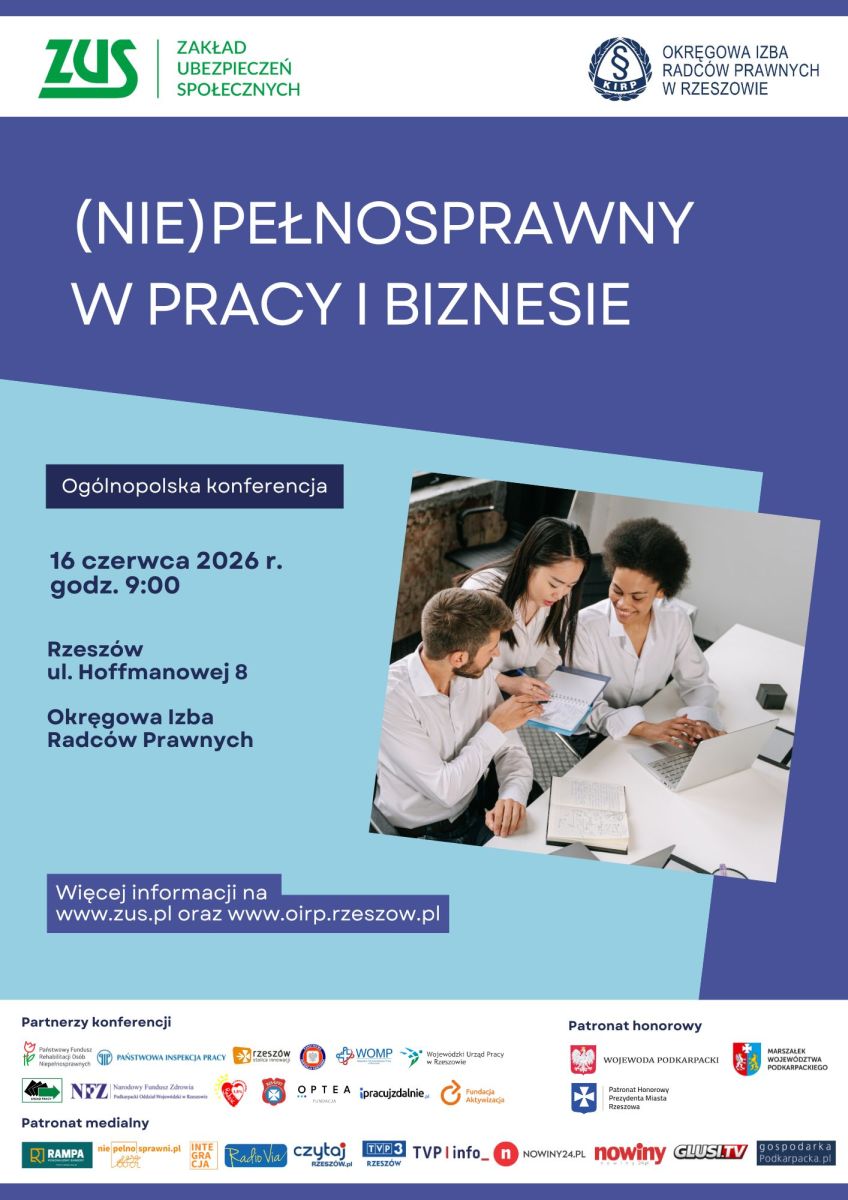 aktualność: Ogólnopolska Konferencja „(NIE)pełnosprawny w pracy i biznesie"