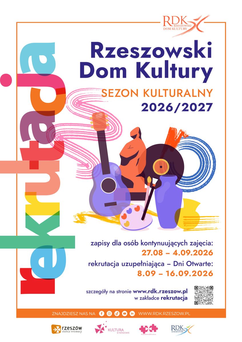 aktualność: Rzeszowski Dom Kultury prowadzi rekrutację na zajęcia. W ofercie 12 nowych propozycji